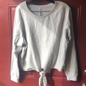 Manduka Tie Front Cropped Sweatshirt